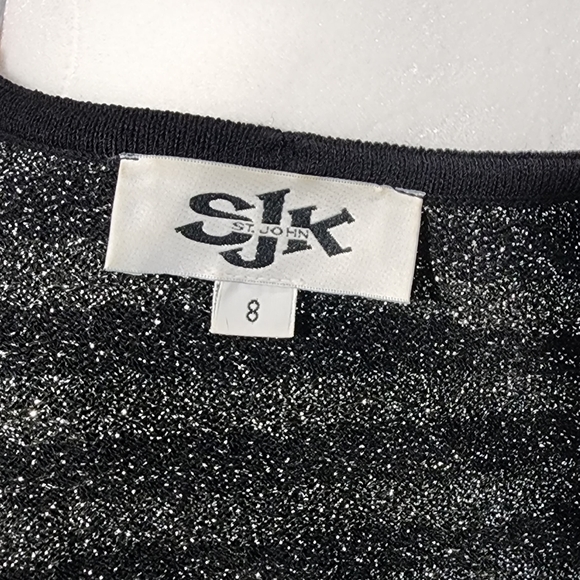 St John Black & Silver Dress suit sz 8 - Picture 9 of 11